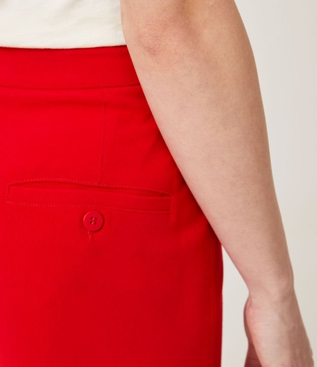 Pantalón Wide Leg con Bolsillos y Pinzas Rojo 6