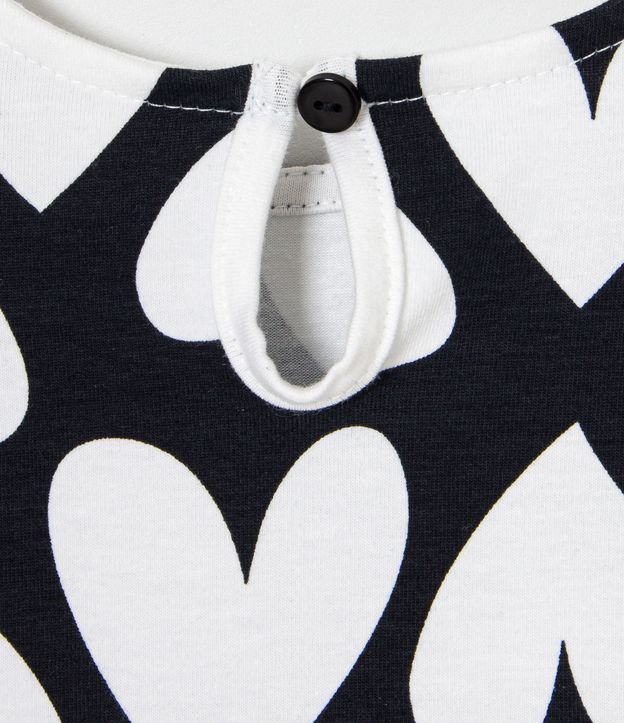 Vestido Infantil con Estampado de Corazones - Talle 0 a 18 meses Negro 4