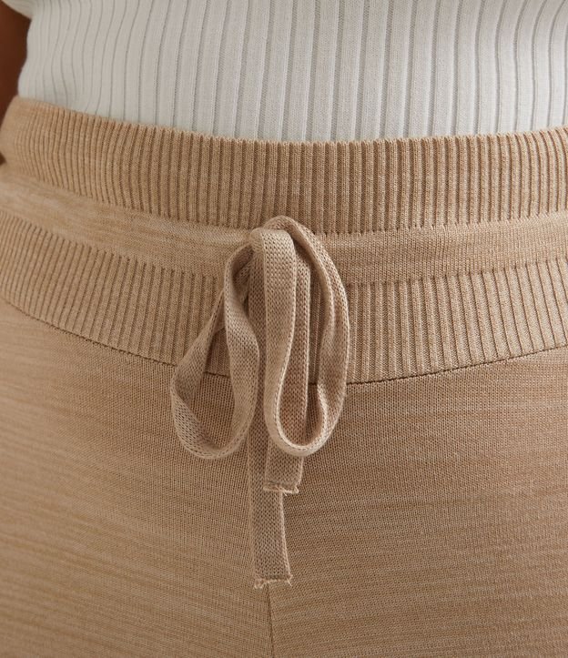 Pantalón en Tejido de Punto con Amarre Curve & Plus Size Beige 3