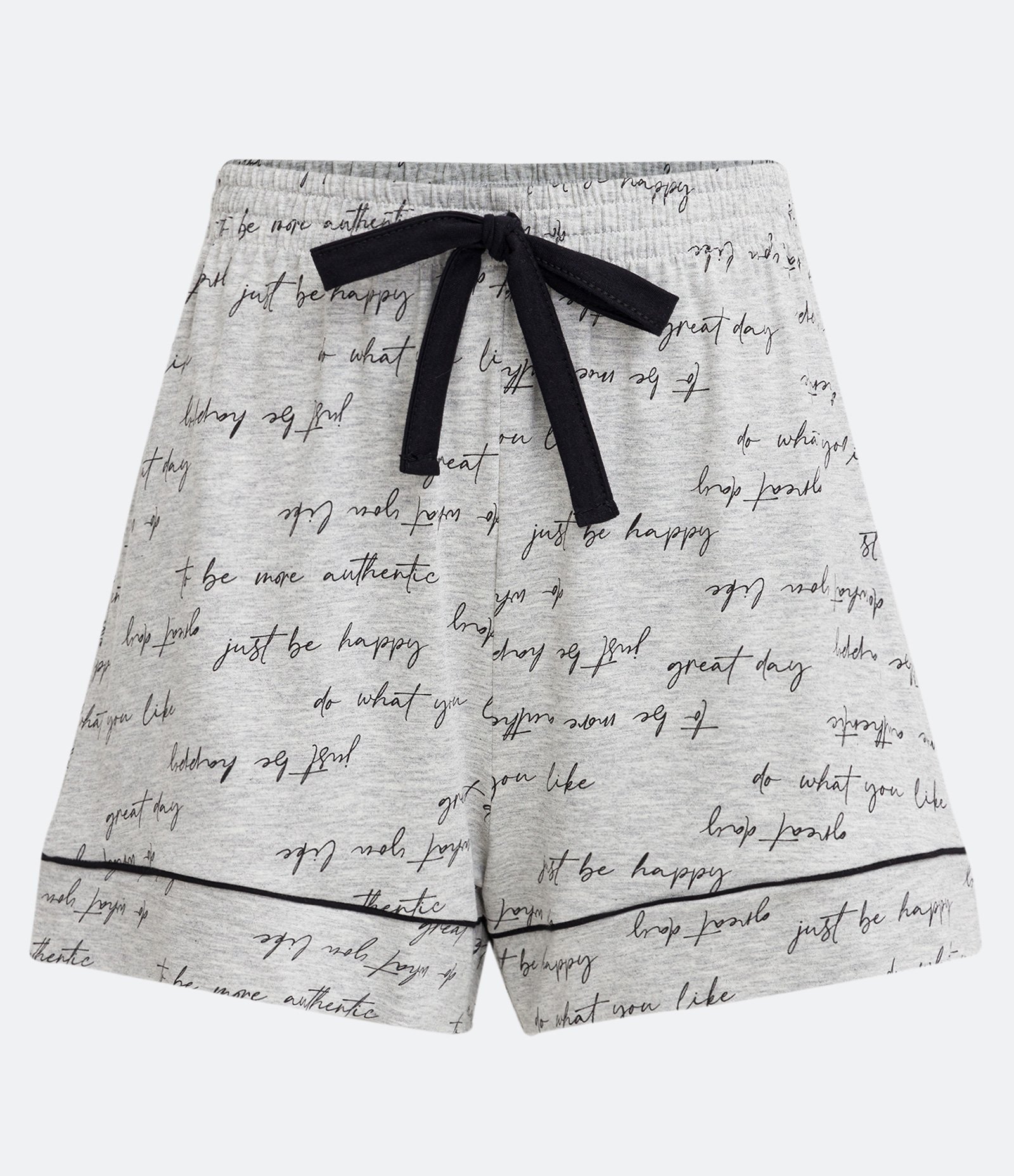 Short de Pijama em Viscolycra com Estampa em Lettering Cinza 4