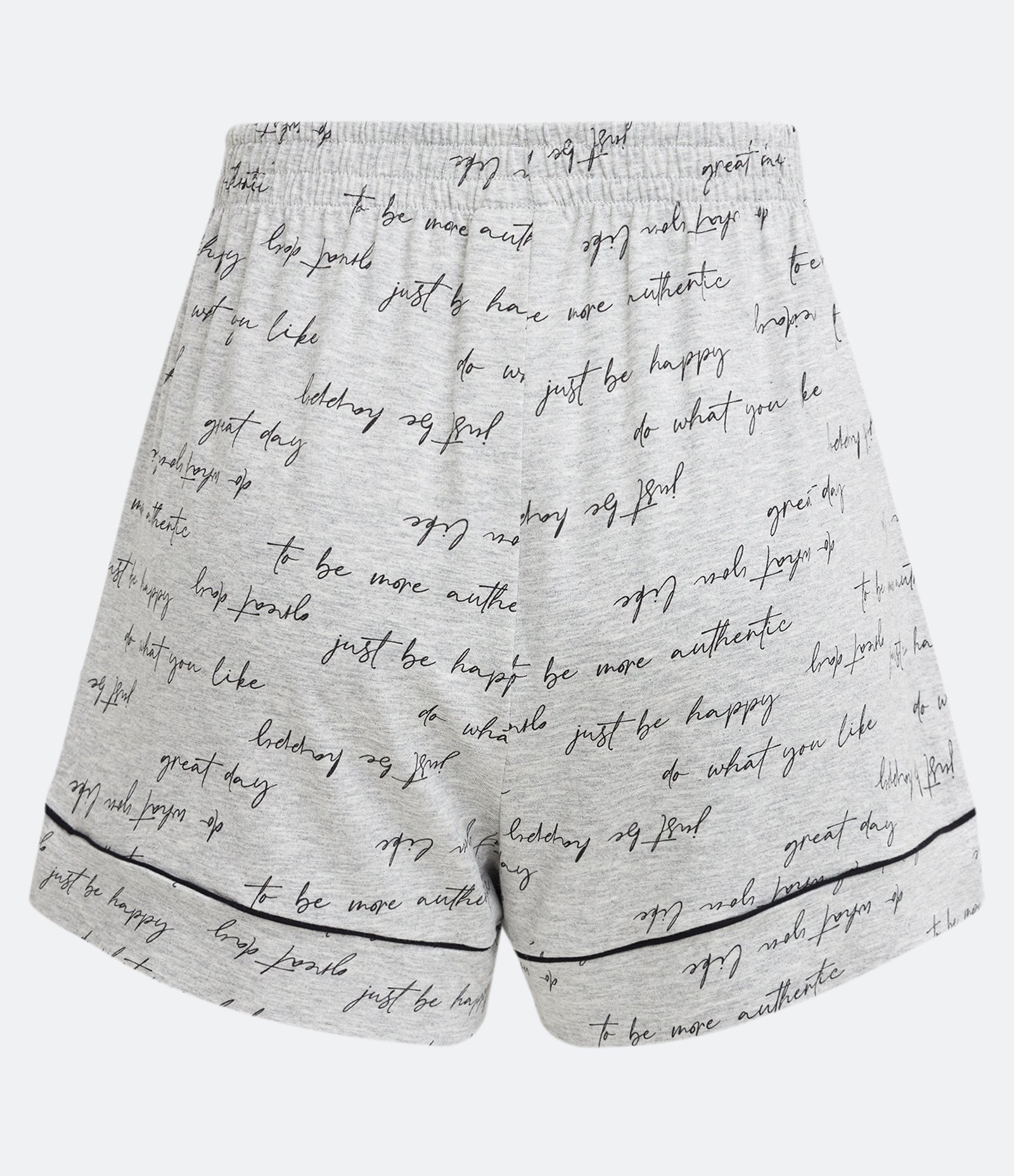 Short de Pijama em Viscolycra com Estampa em Lettering Cinza 5