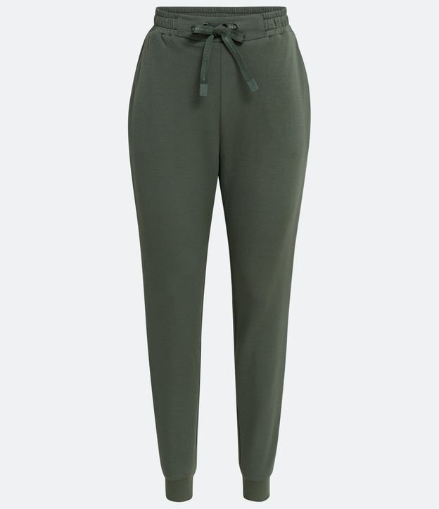 Pantalón Jogger Deportivo en Modal con Cintura Elástica y Cordón Verde 6