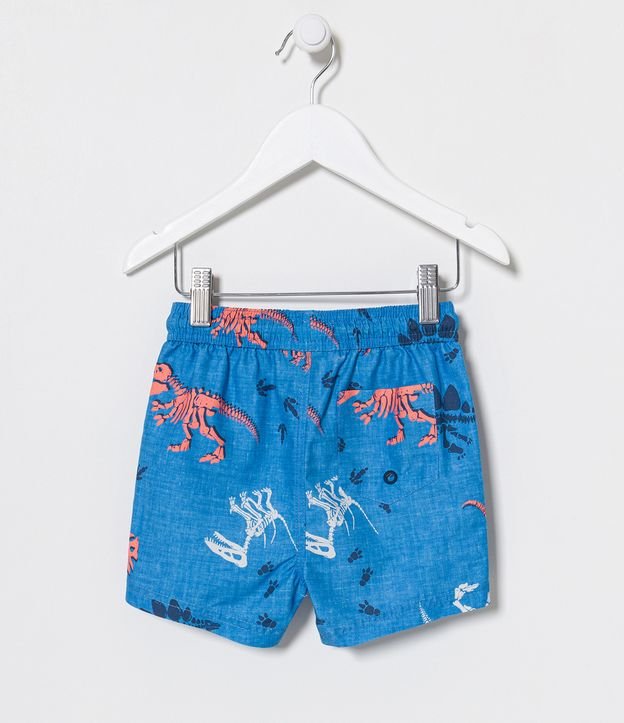 Bermuda de Banho Infantil con Estampado de Dinosaurios Esqueletos - Talle 1 a 5 años Azul 2