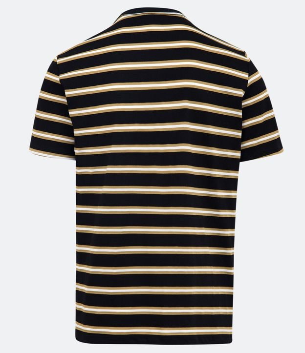 Remera Manga Corta Media Malla Rayada Negro 6