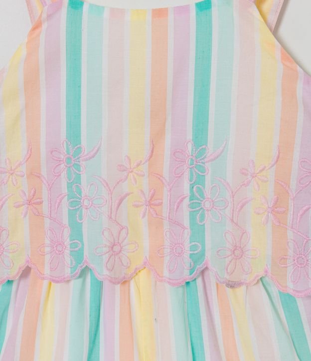 Mono Pantacourt Infantil con Estampado Rayado - Talle 1 a 5 años Rosado 3