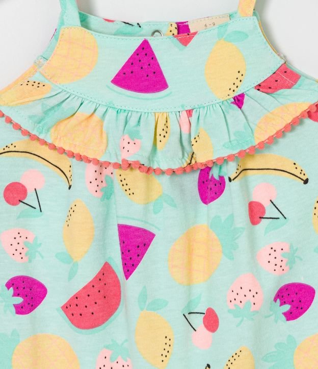 Enterito Infantil con Estampado de Frutas - Talle 0 a 18 meses Azul 3