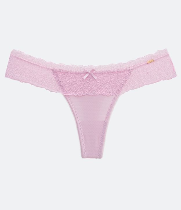 Bombacha Bikini Doble Hilo en Microfibra con Encaje en la Cintura Rosado 5
