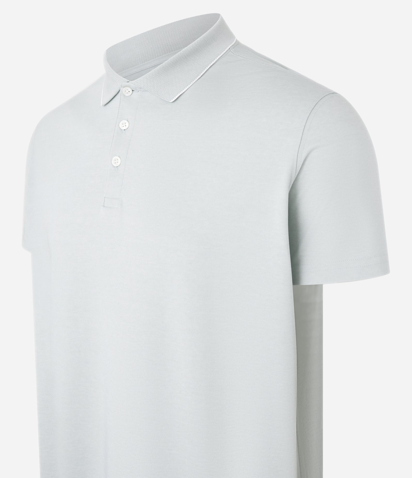 Camisa Polo Regular com Botões na Gola e Manga Curta Cinza Claro 2