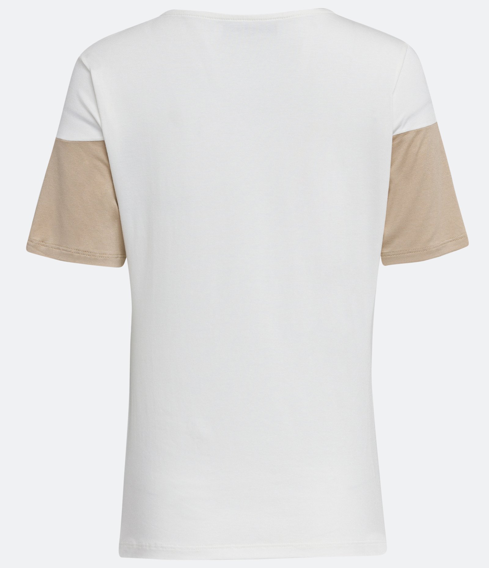 Blusa em Viscose com Bloco de Cor Bege/Preto/Branco 2