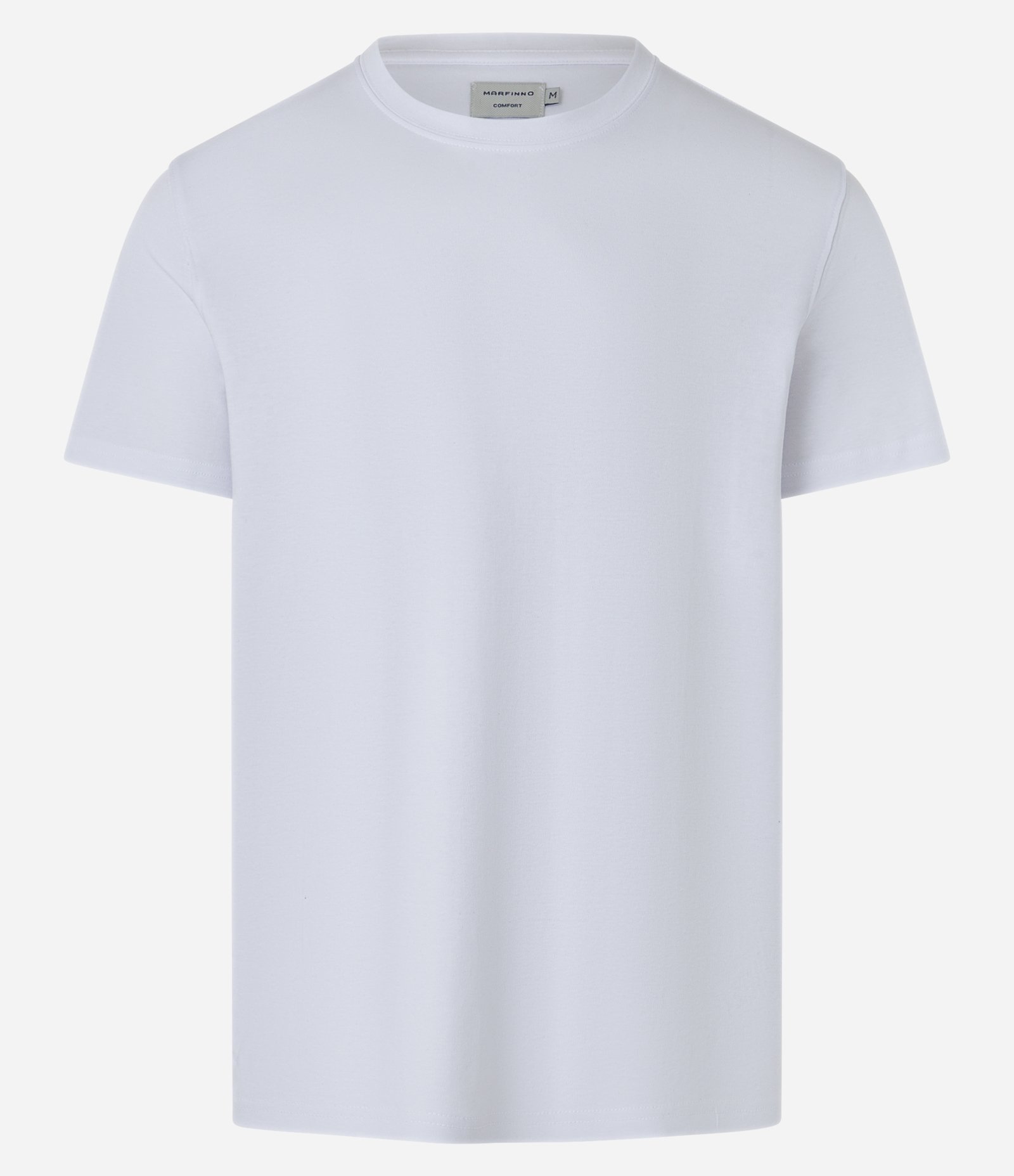 Camiseta Regular em Algodão com Gola Redonda Branco 5