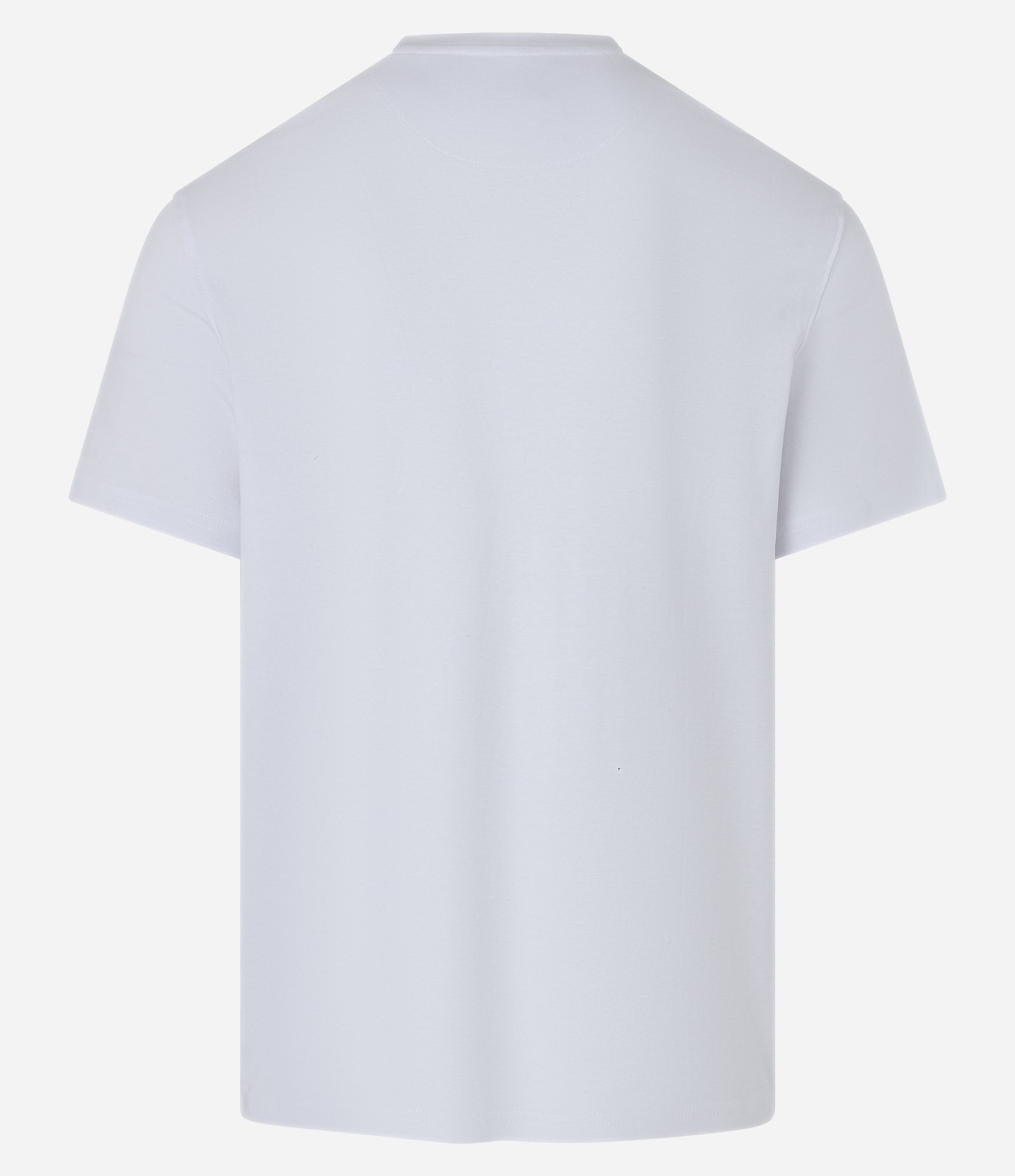 Camiseta Regular em Algodão com Gola Redonda Branco 6