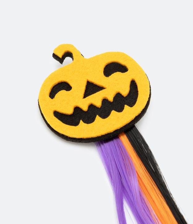 Pinza para el Pelo Infantil con Calabaza y Mechón Colorida Amarillo 1