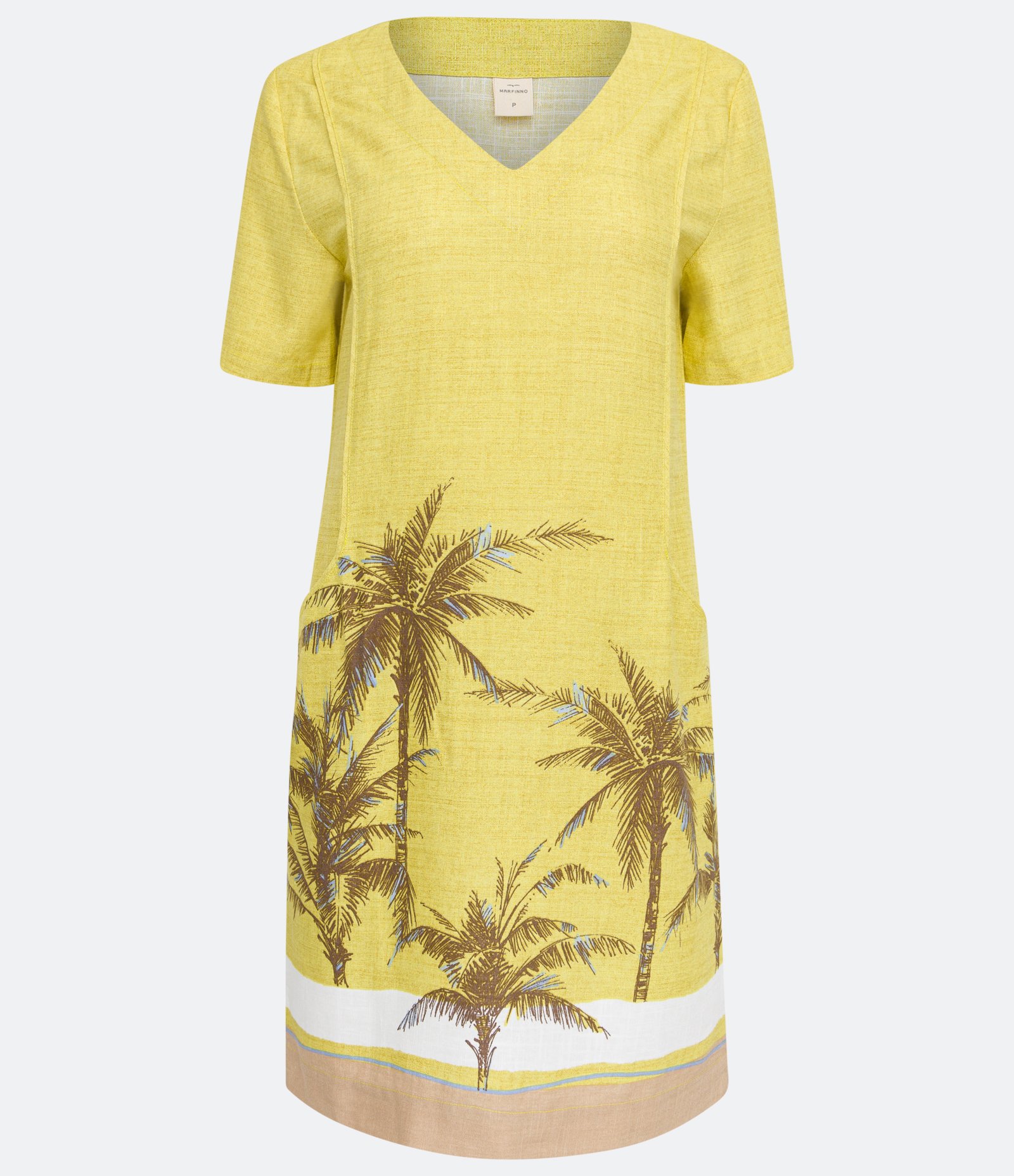 Vestido em Viscolinho com Estampa Tropical Amarelo 6