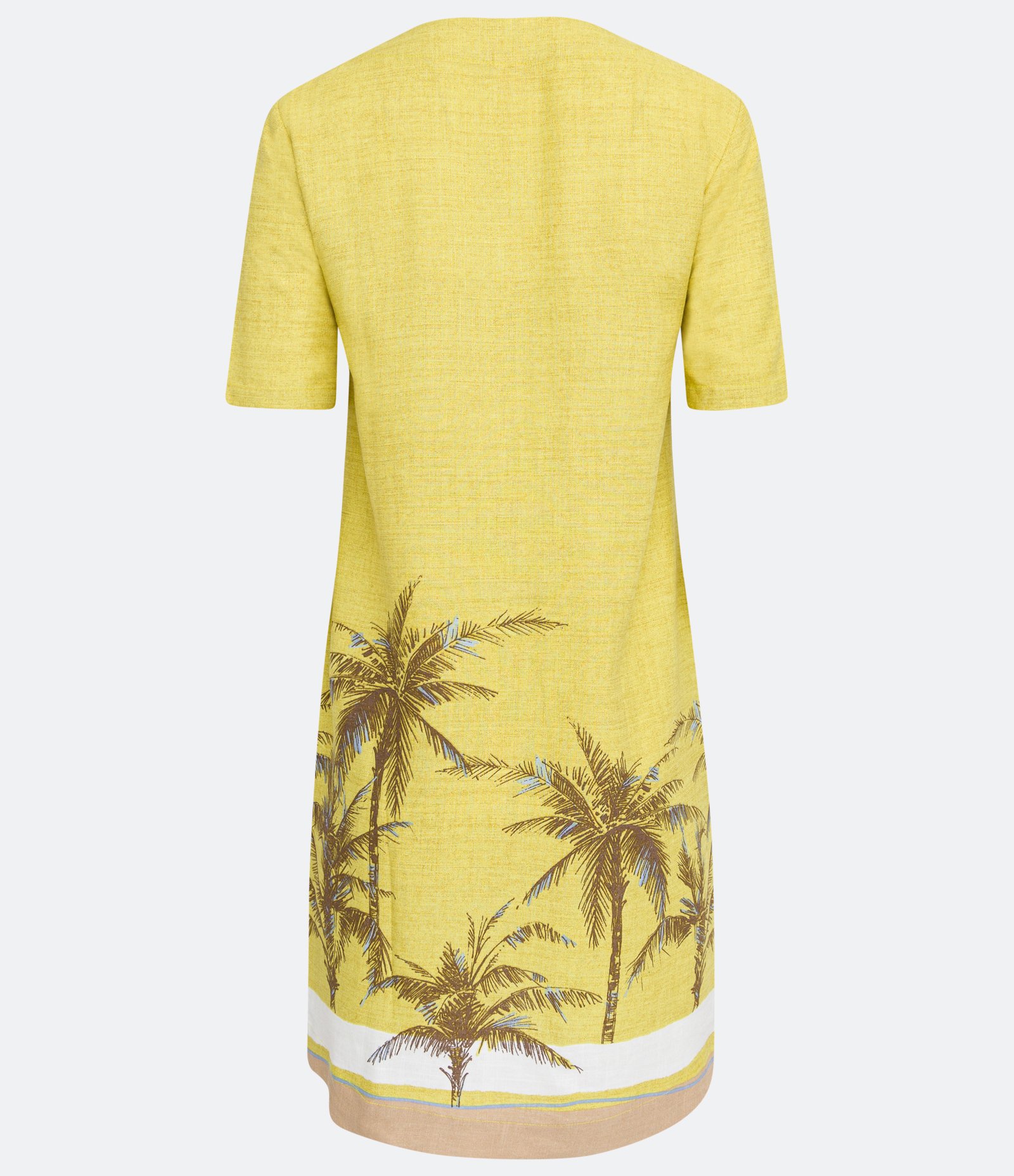Vestido em Viscolinho com Estampa Tropical Amarelo 7