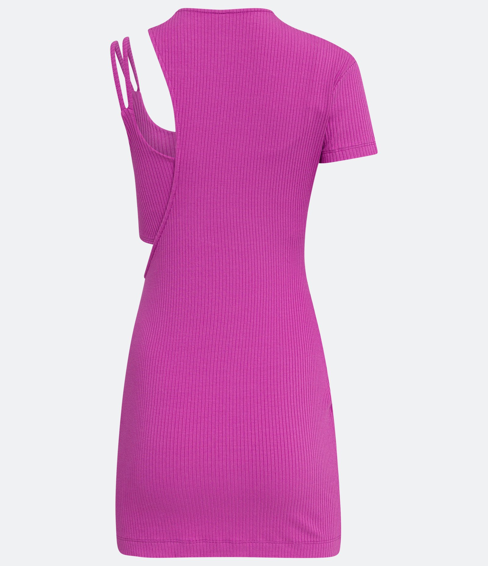 Vestido Curto em Ribana Canelada com Cropped Rosa 6