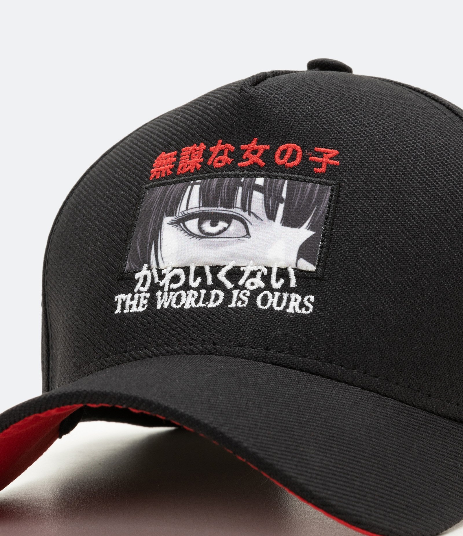 Boné Infantil com Bordado de Desenho Mangá Preto 3