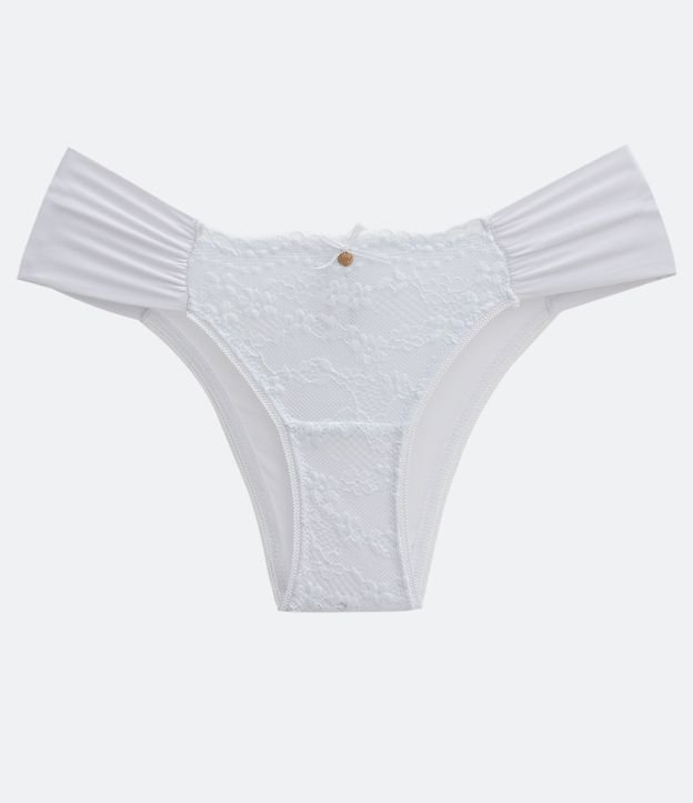 Bombacha Bikini en Microfibra con Lateral Drapeado Blanco 5