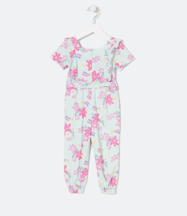Mono Infantil en Viscosa con Estampado Floral - Talle 1 a 5 años Verde 2