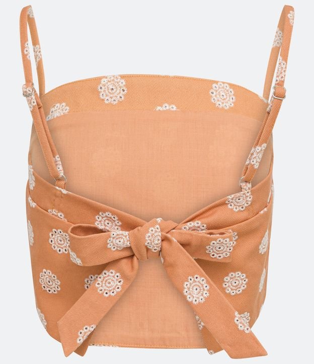 Blusa Musculosa Cropped en Algodón con Estampado Mandalas Naranja 7