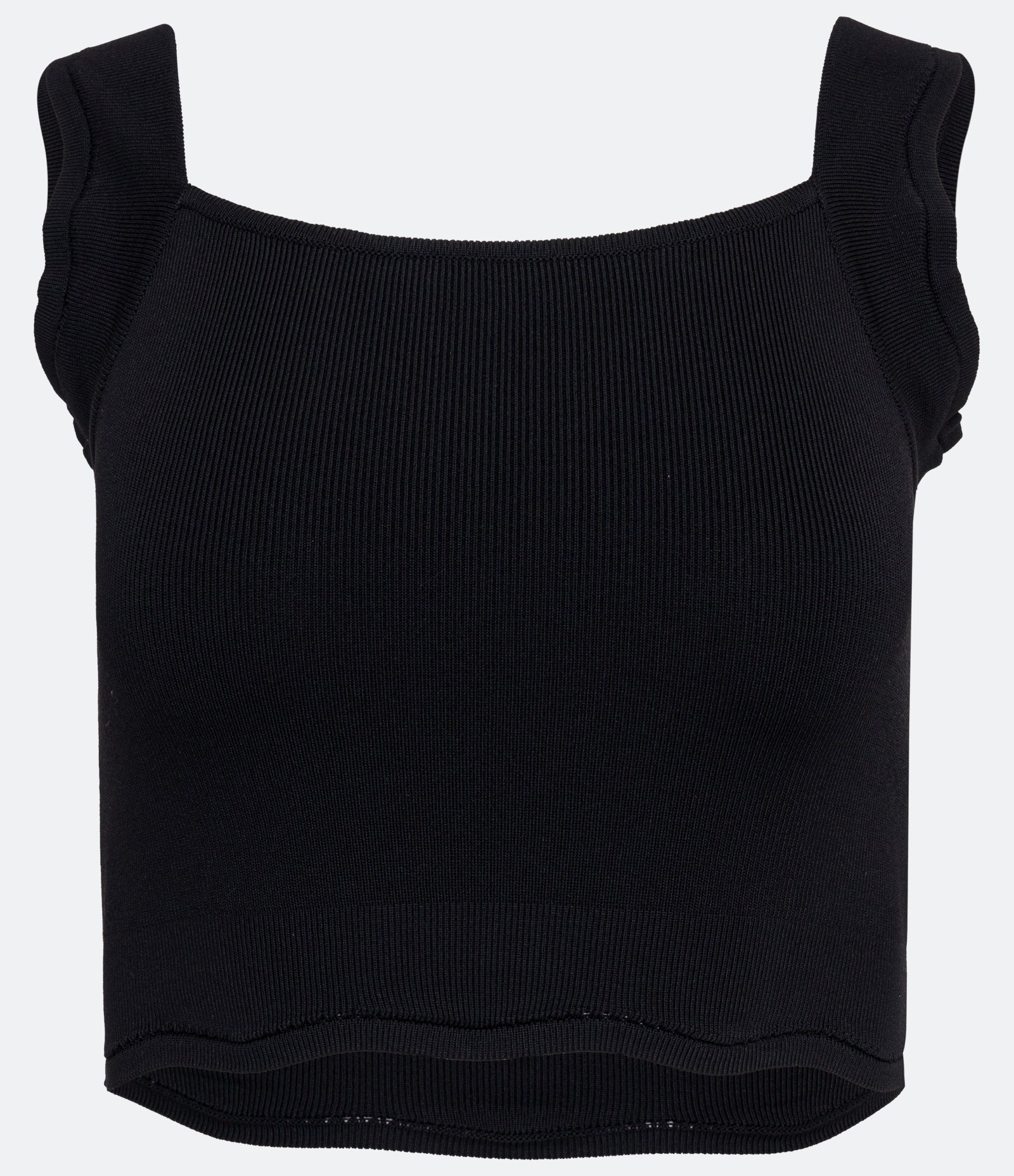 Blusa de Alça em Tricô com Ondulação Preto 5