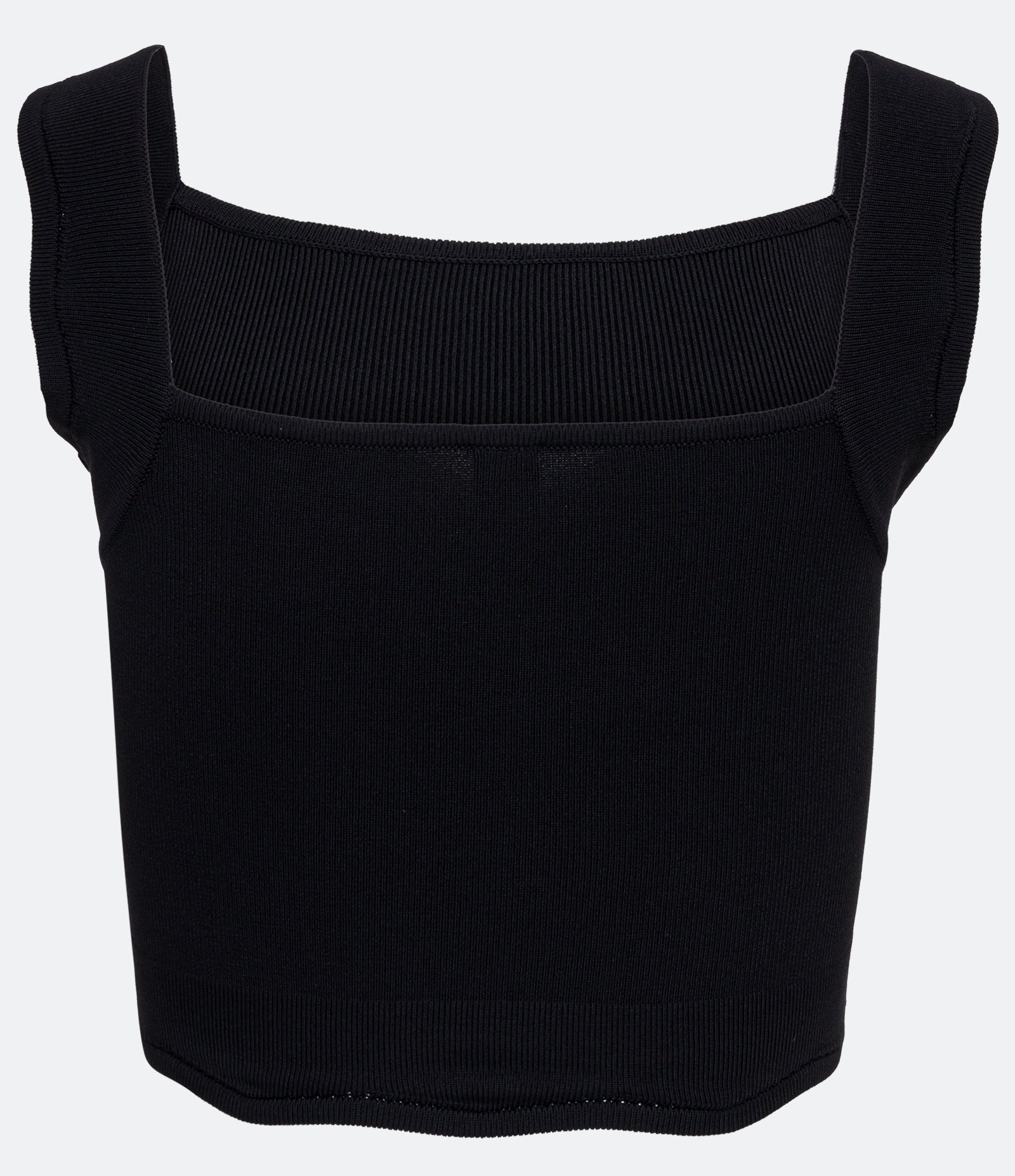 Blusa de Alça em Tricô com Ondulação Preto 6