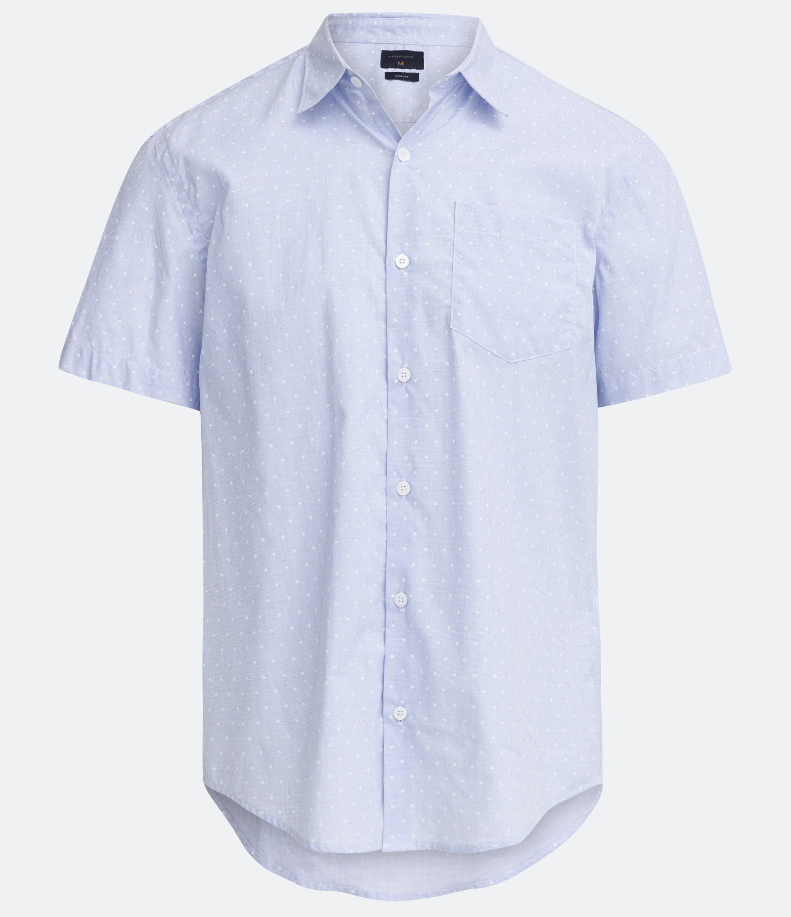 Camisa Manga Curta em Algodão com Estampa Azul 1