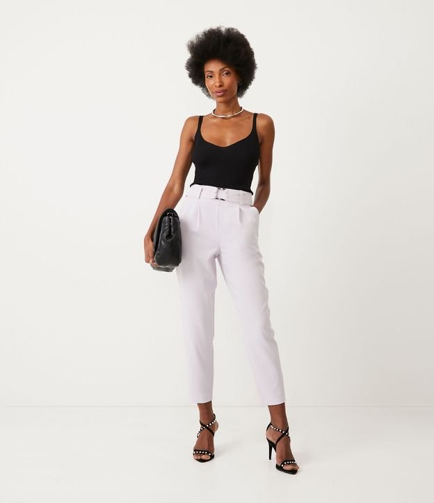 Blusa Musculosa de Punto Acanalado con Escote V 2