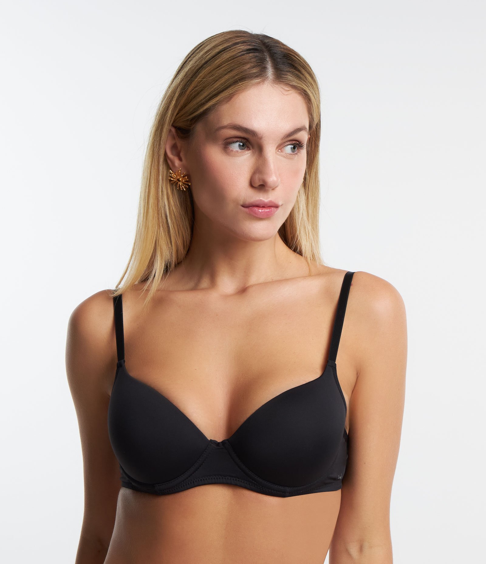 Kit 02 Sutiãs Base em Microfibra com Bojo e Aro Bege/Preto 3