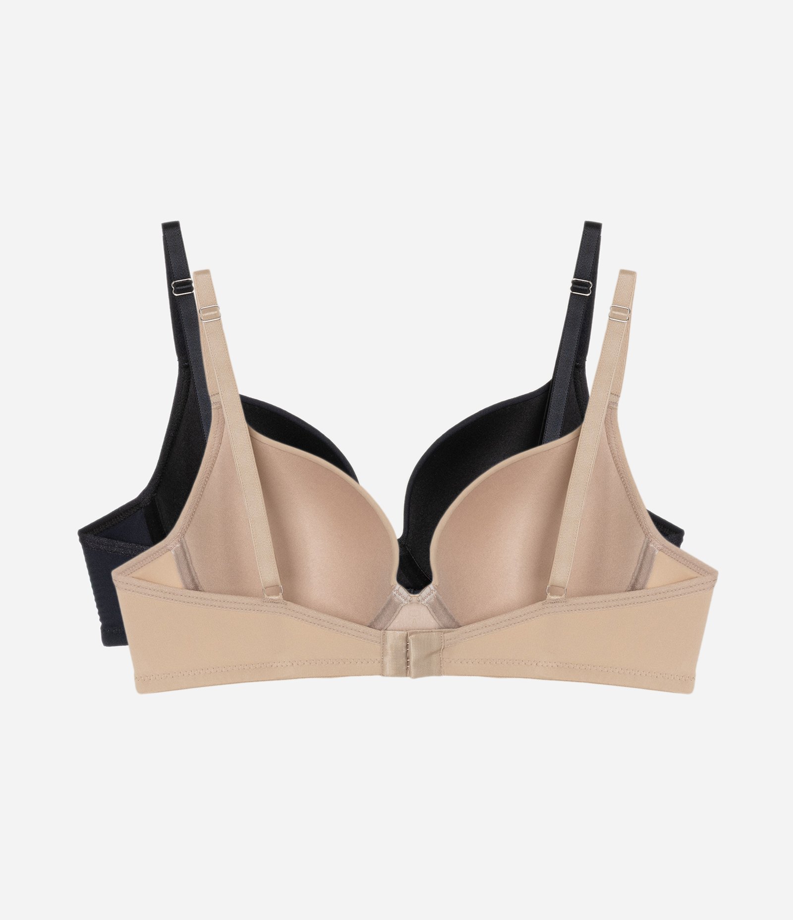 Kit 02 Sutiãs Base em Microfibra com Bojo e Aro Bege/Preto 2