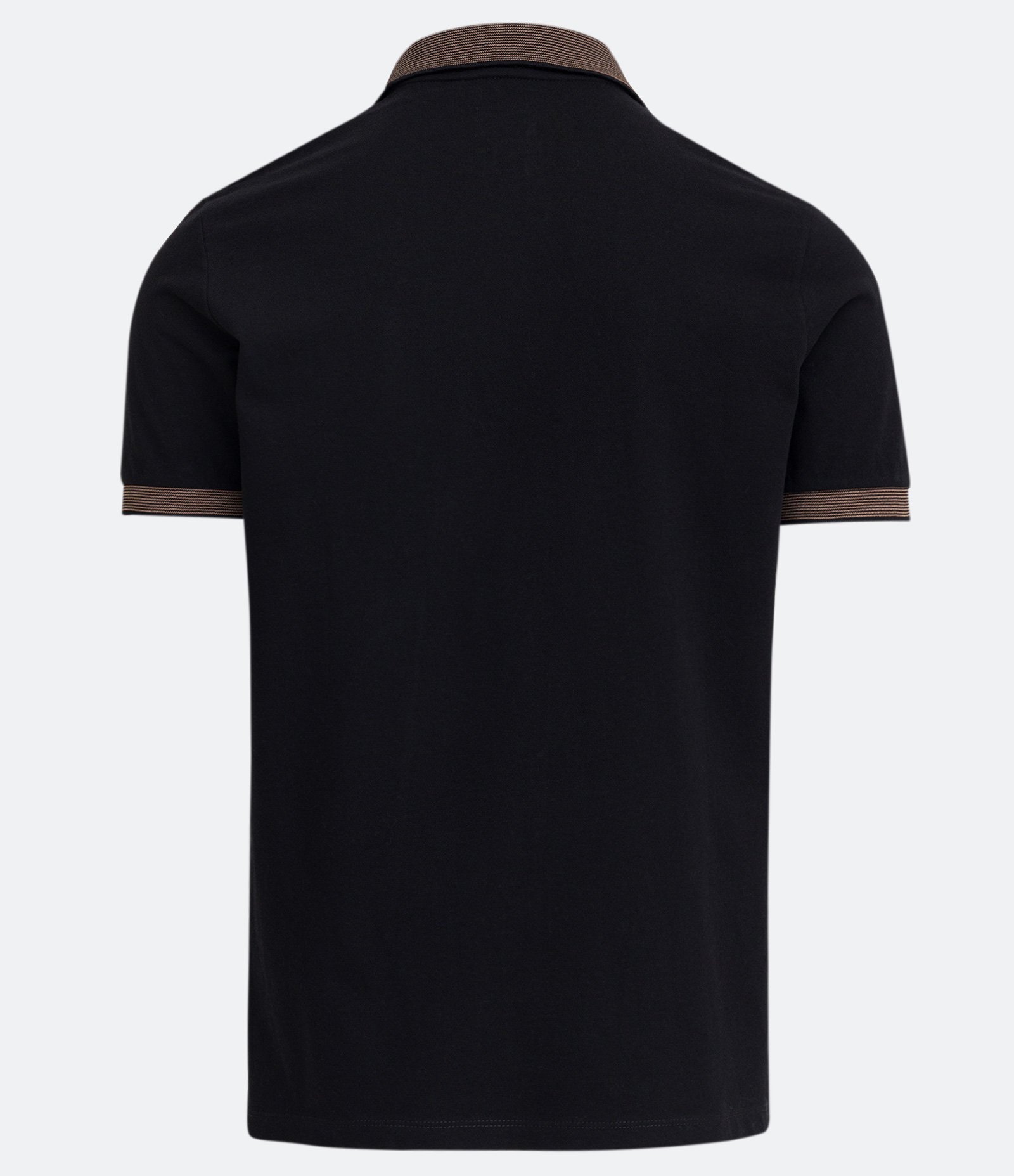 Camisa Polo Slim em Algodão com Botões e Detalhes Contrastantes Preto 6