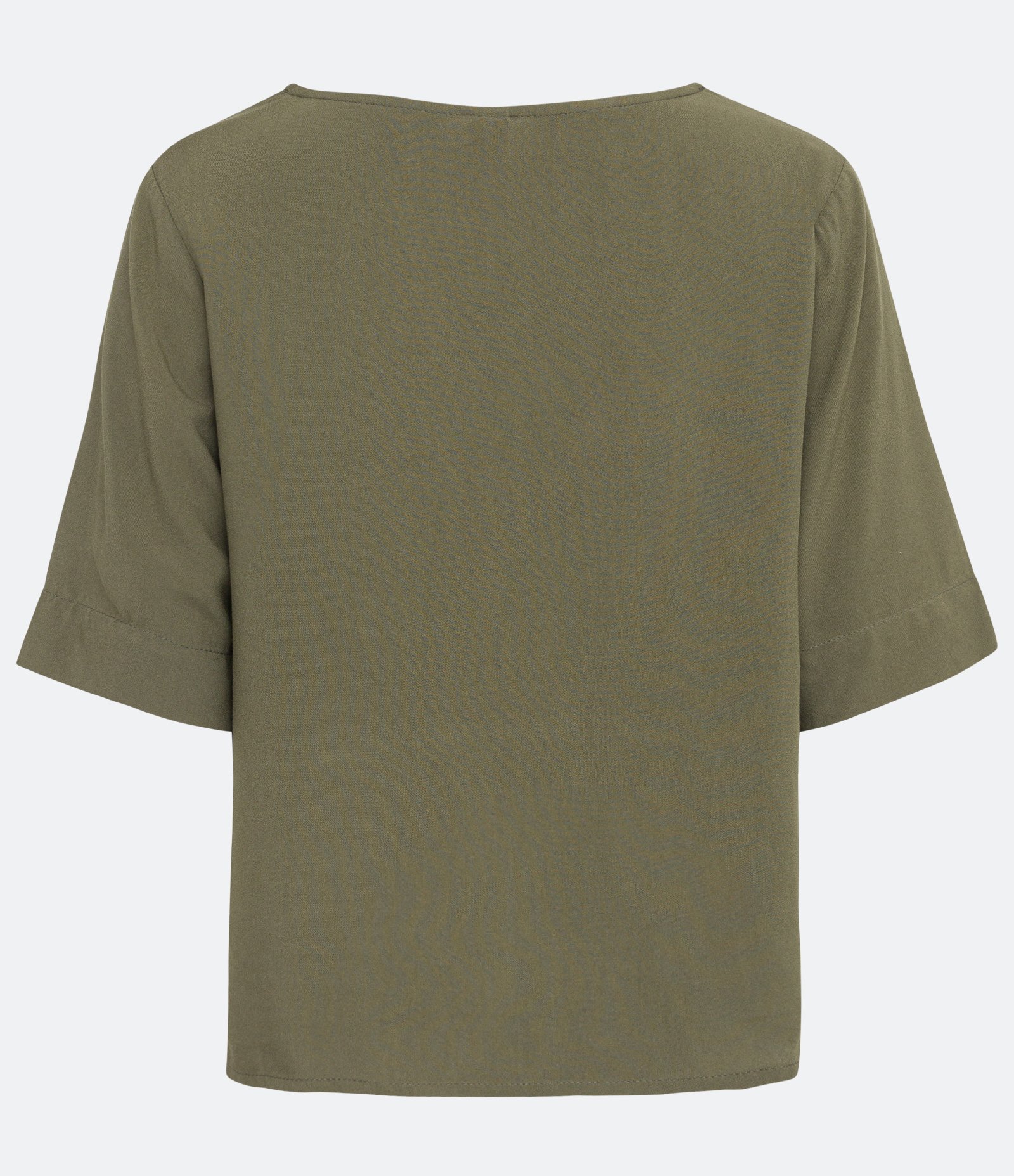 Blusa em Viscolinho com Gola V Verde 7