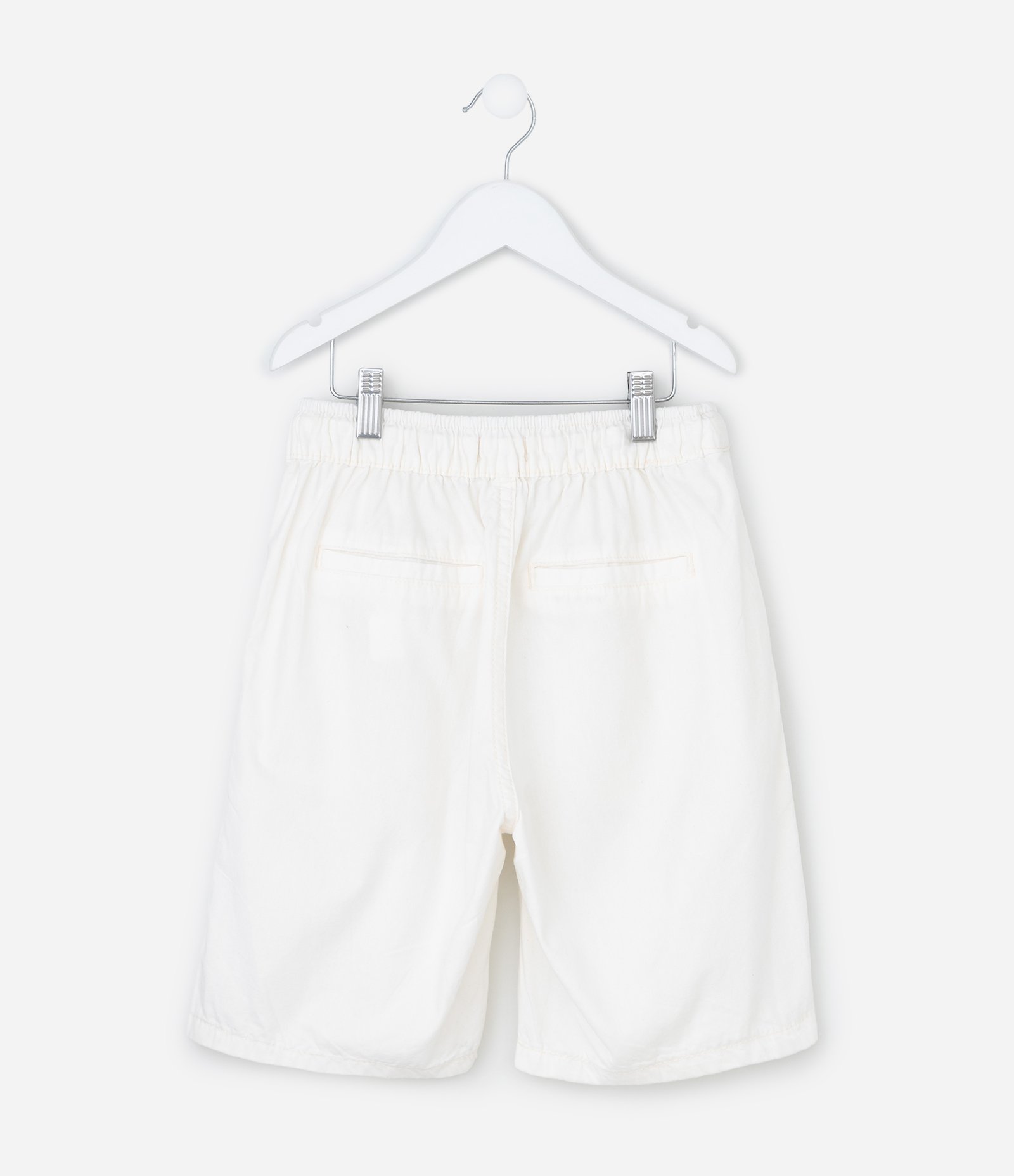 Bermuda Infantil em Sarja com Amarração - Tam 5 a 14 anos Branco 2