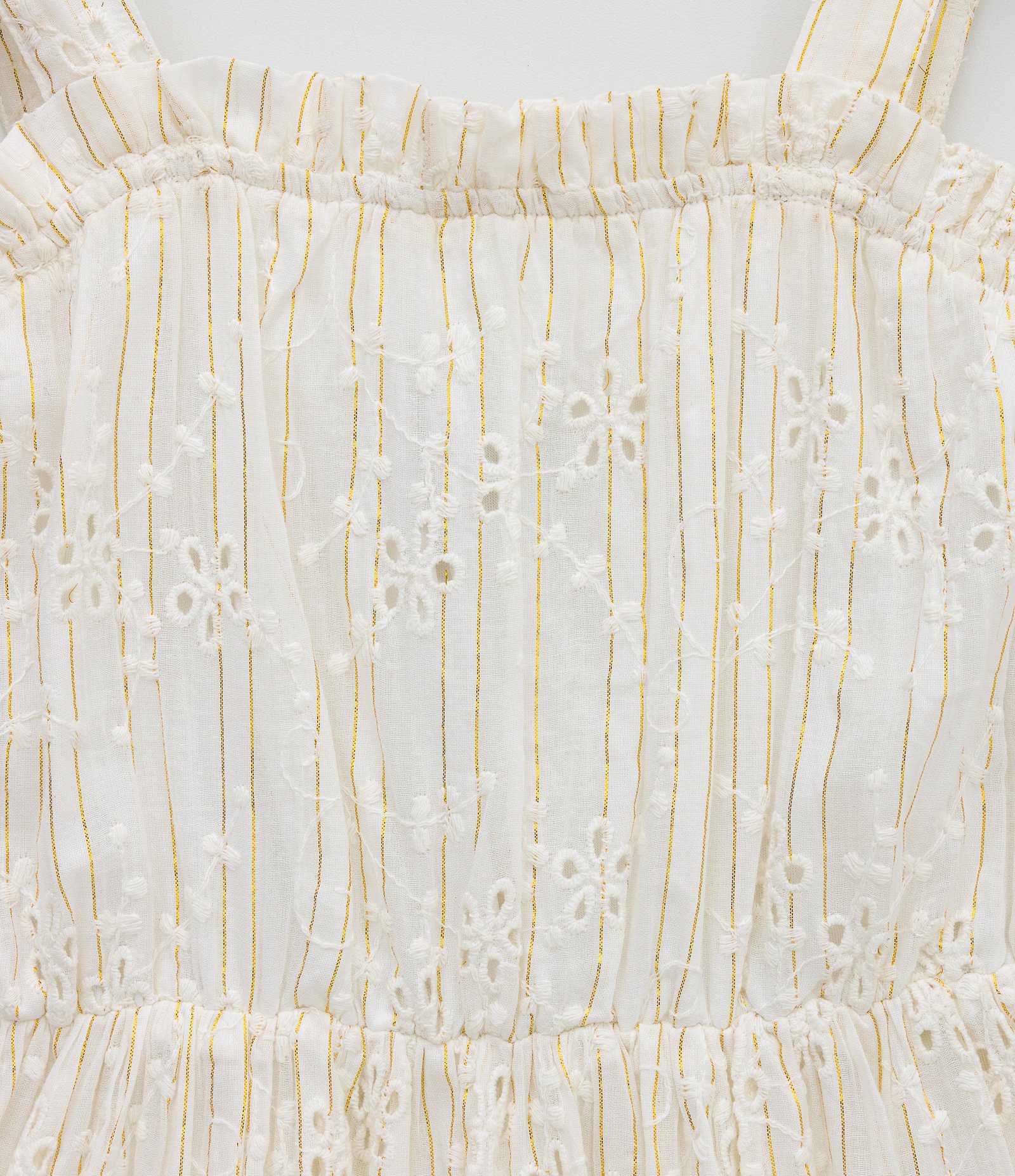 Vestido Infantil em Laise e Alças com Amarração - Tam 5 a 14 Anos Branco 3