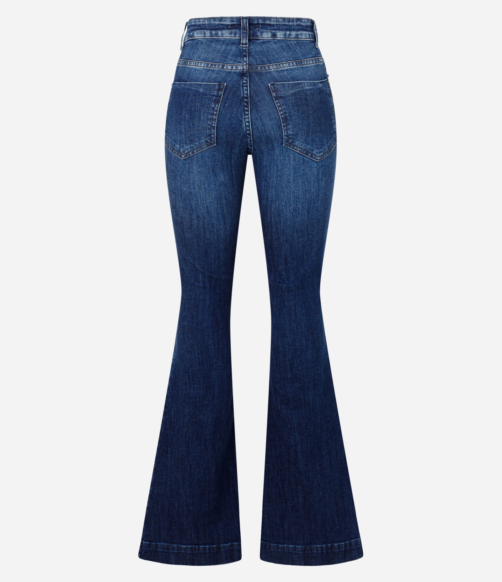 Calça Flare Jeans com Bolsos Azul 9