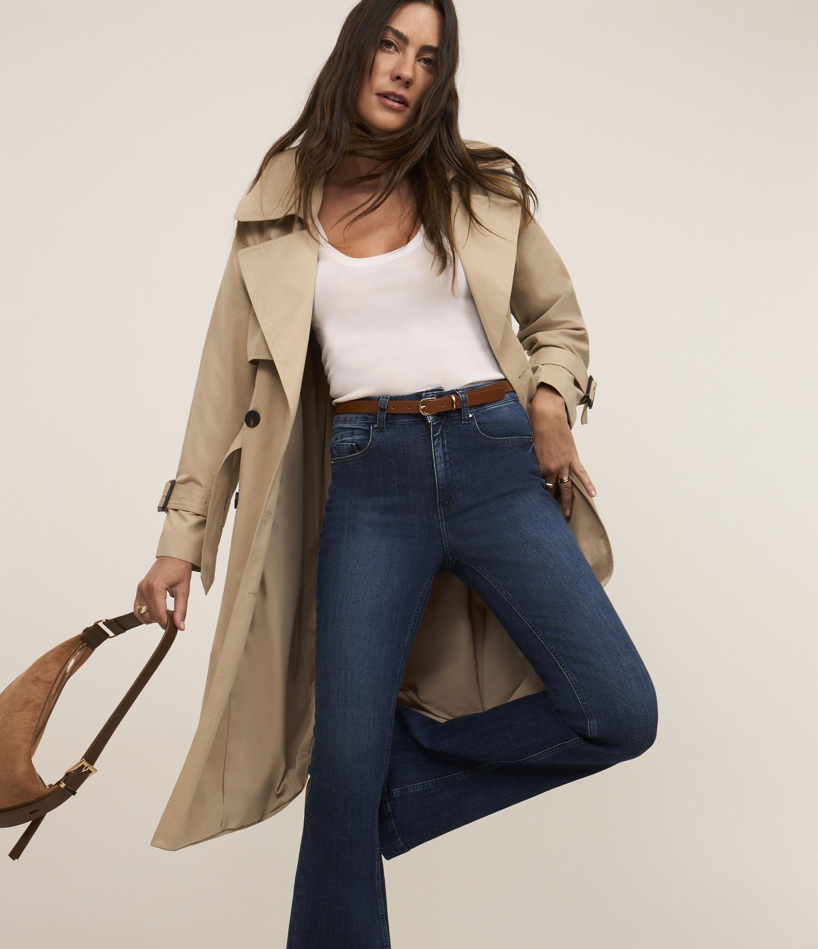 Calça Flare Jeans com Bolsos Azul 6