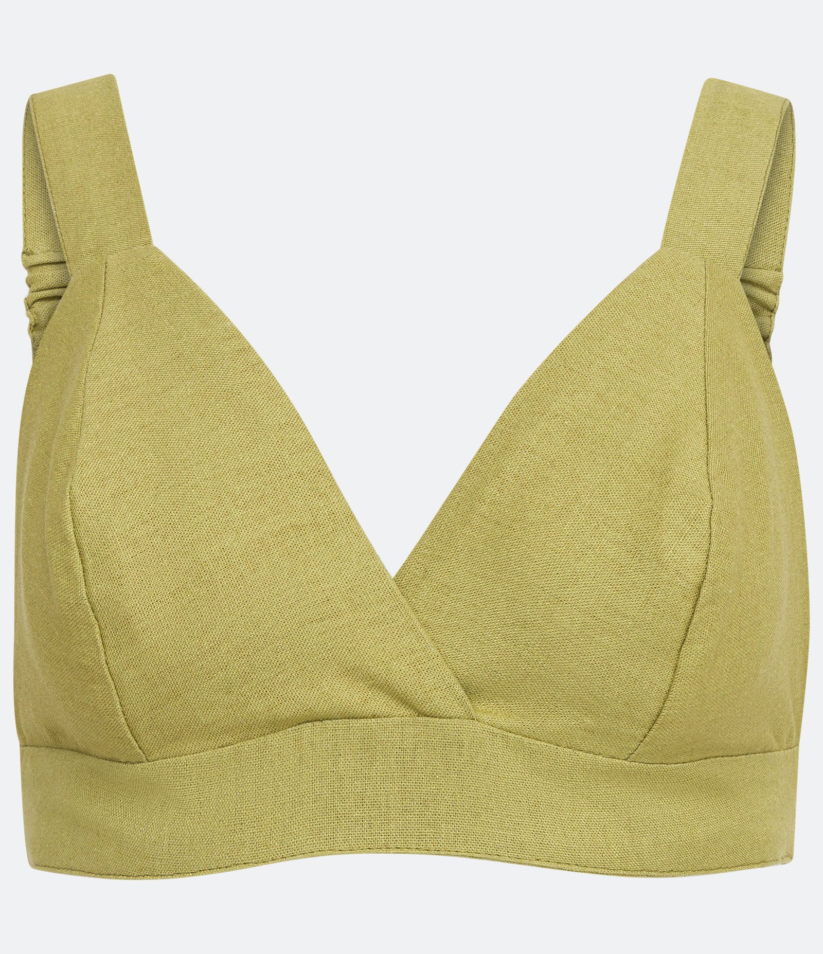 Blusa Regata Cropped com Elástico na Alça e Busto Marcado Verde 6