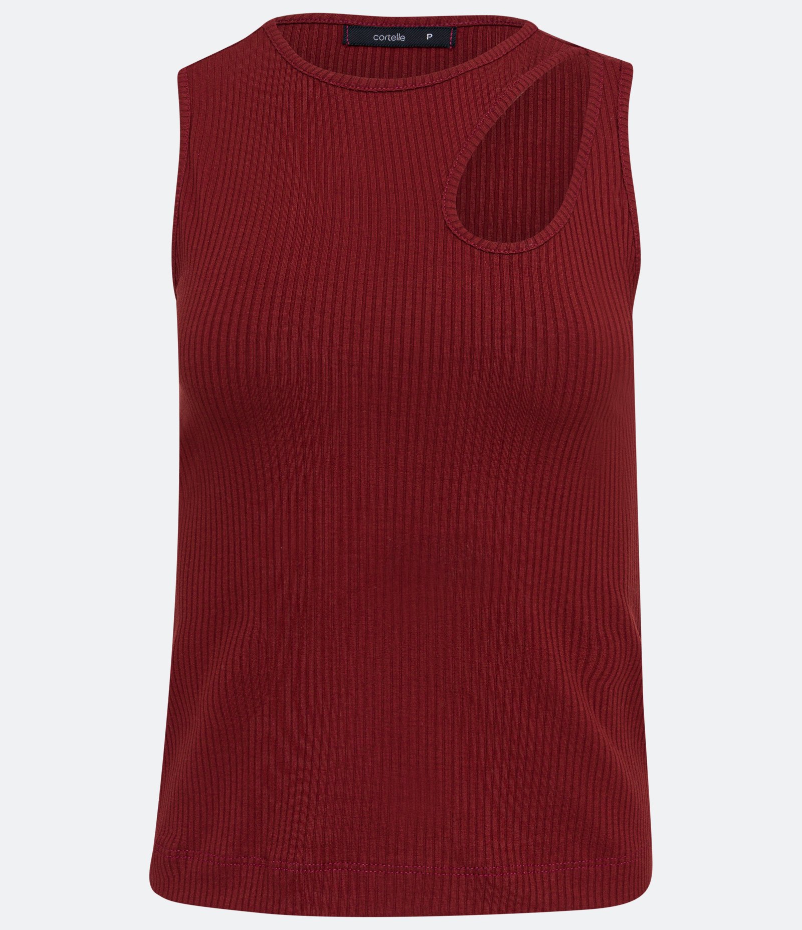 Blusa Regata em Ribana com Detalhe Vazado no Ombro 5