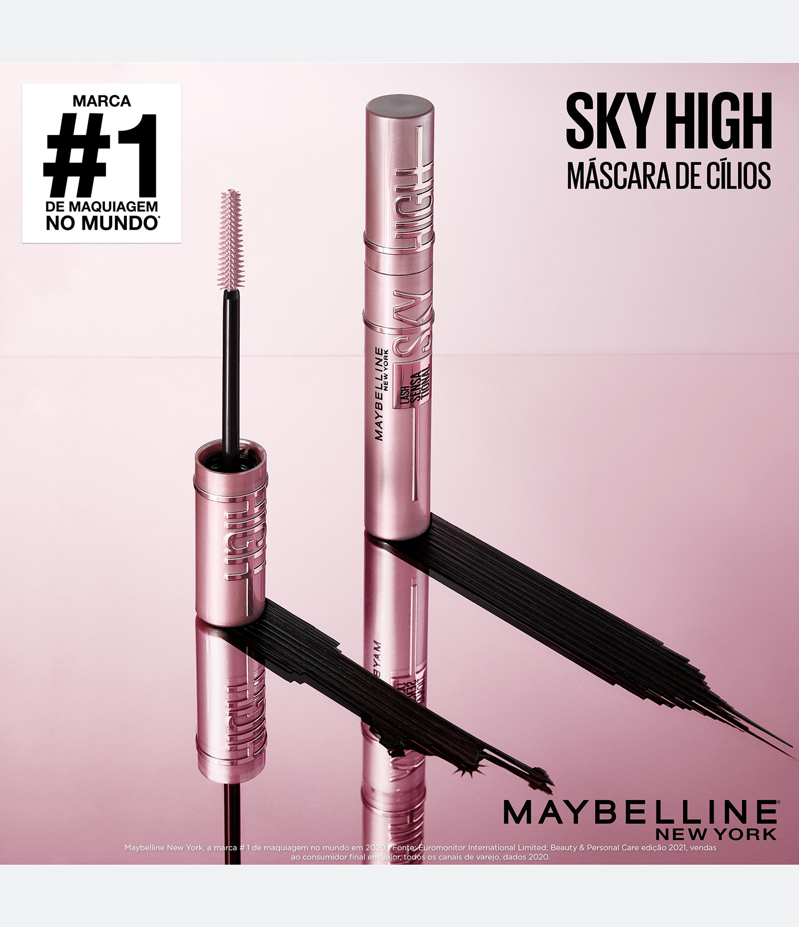 Máscara de Cílios Maybelline NY Lash Sensational Sky High Lavável PRETO 9