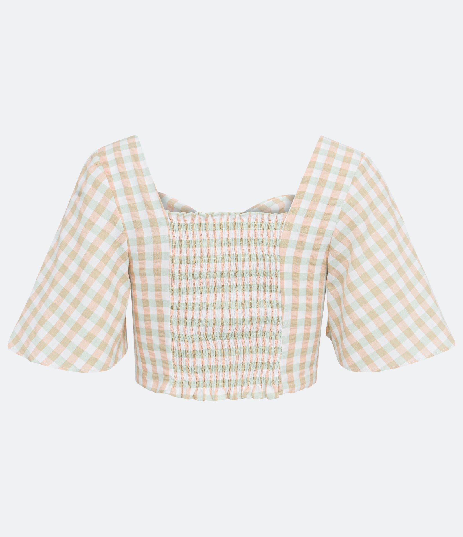 Blusa Cropped em Algodão com Decote Coração e Recorte Vazado Verde/Laranja 6