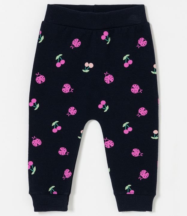 Conjunto Infantil en Algodón con Estampado de Mariquita y Cerezas - Talle 0 a 18 meses Azul 5