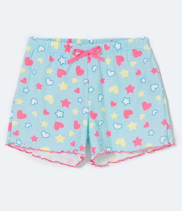 Pijama Corto Infantil con Estampado de Gatito - Talle 5 a 14 años Amarillo 4