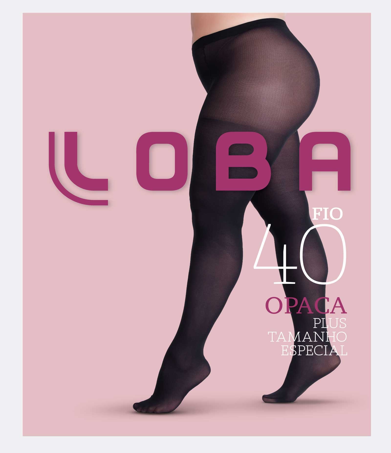Meia Calça em Poliamida Fio 40 Loba Curve & Plus Size Preto 1