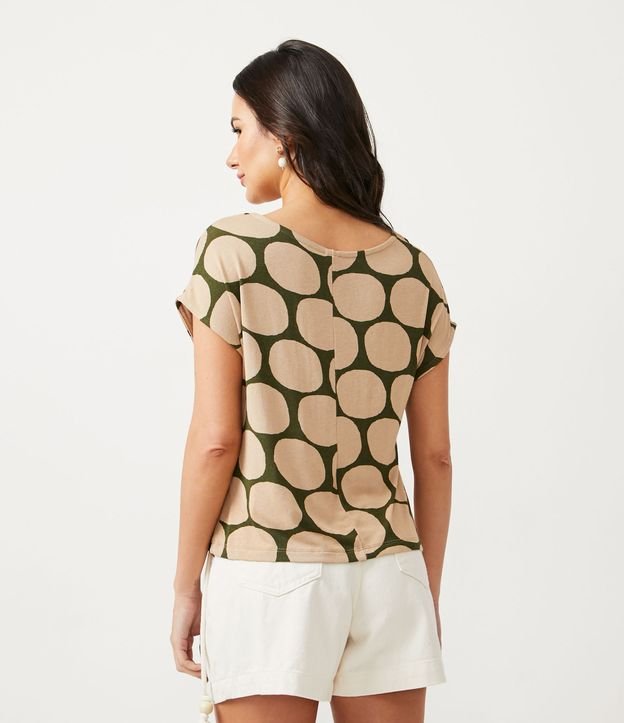 Blusa Em Viscose Manga Sem Cava E Estampa Tnica Verde