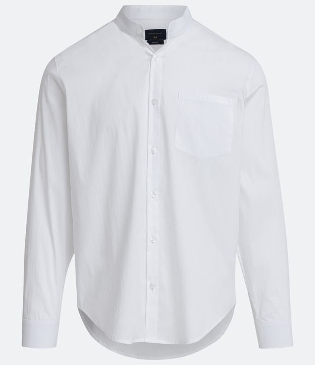 Camisa Comfort en Algodón con Manga Larga Blanco 7