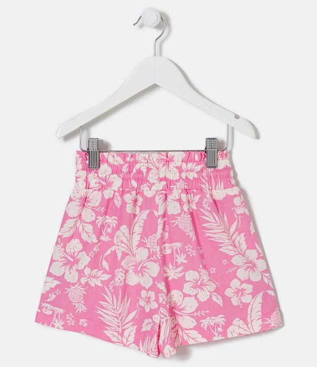 Short Clochard Infantil Estampado Floral - Talle 5 a 14 años Blanco 2
