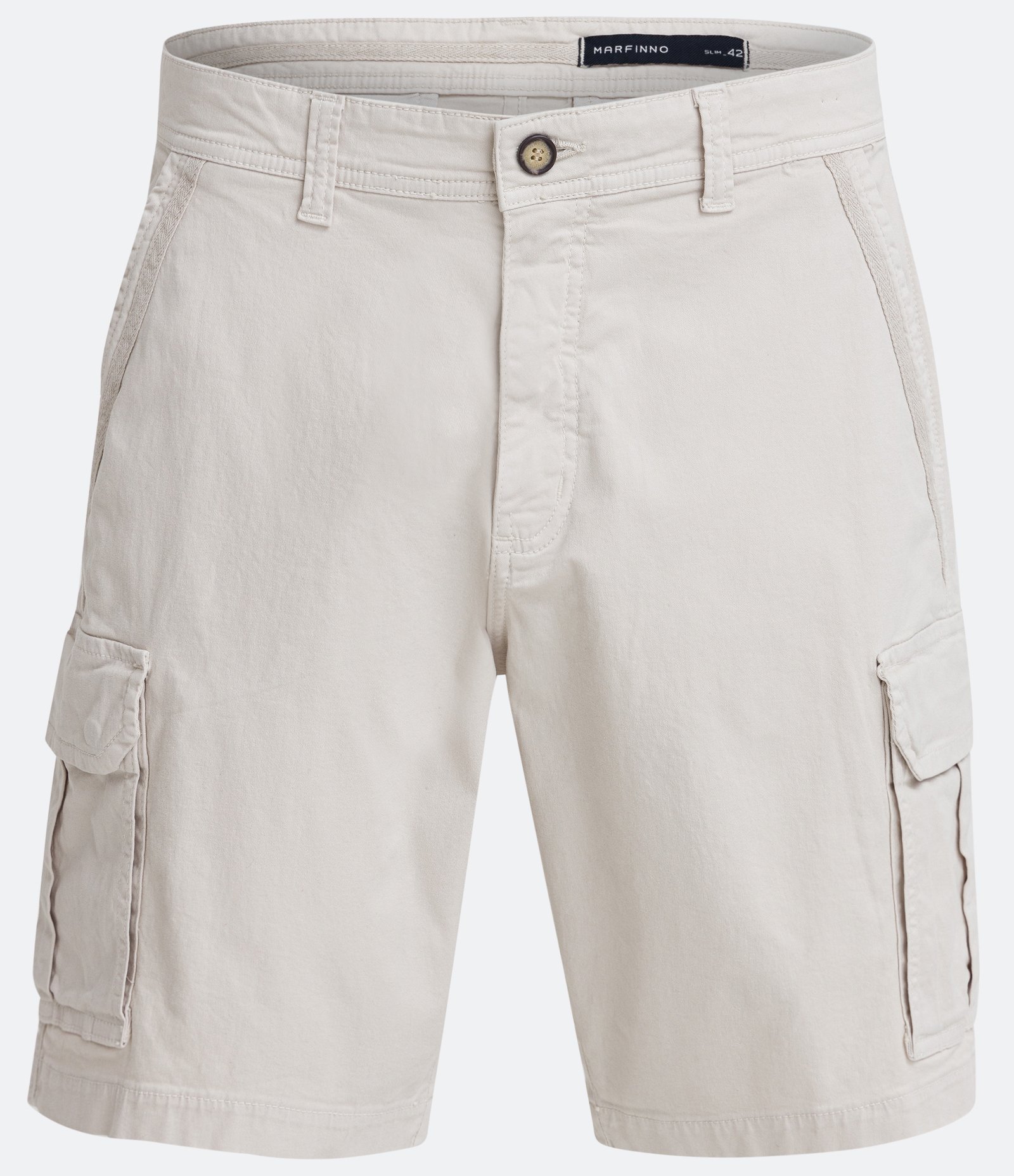 Bermuda Cargo em Sarja Lavada com Elastano e Detalhes de Cadarço Bege 5