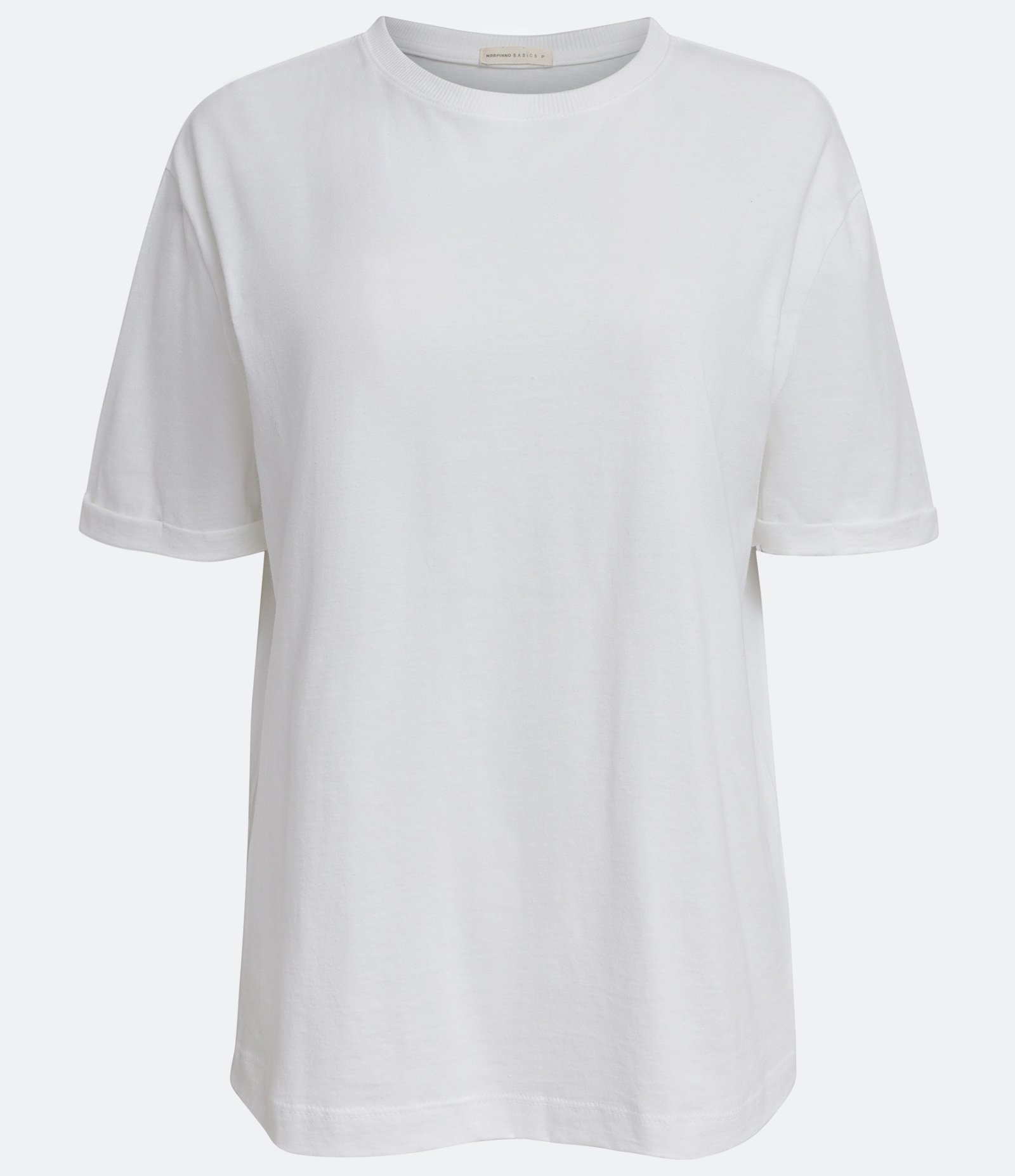 Blusa Básica em Algodão com Gola Redonda Branco 5