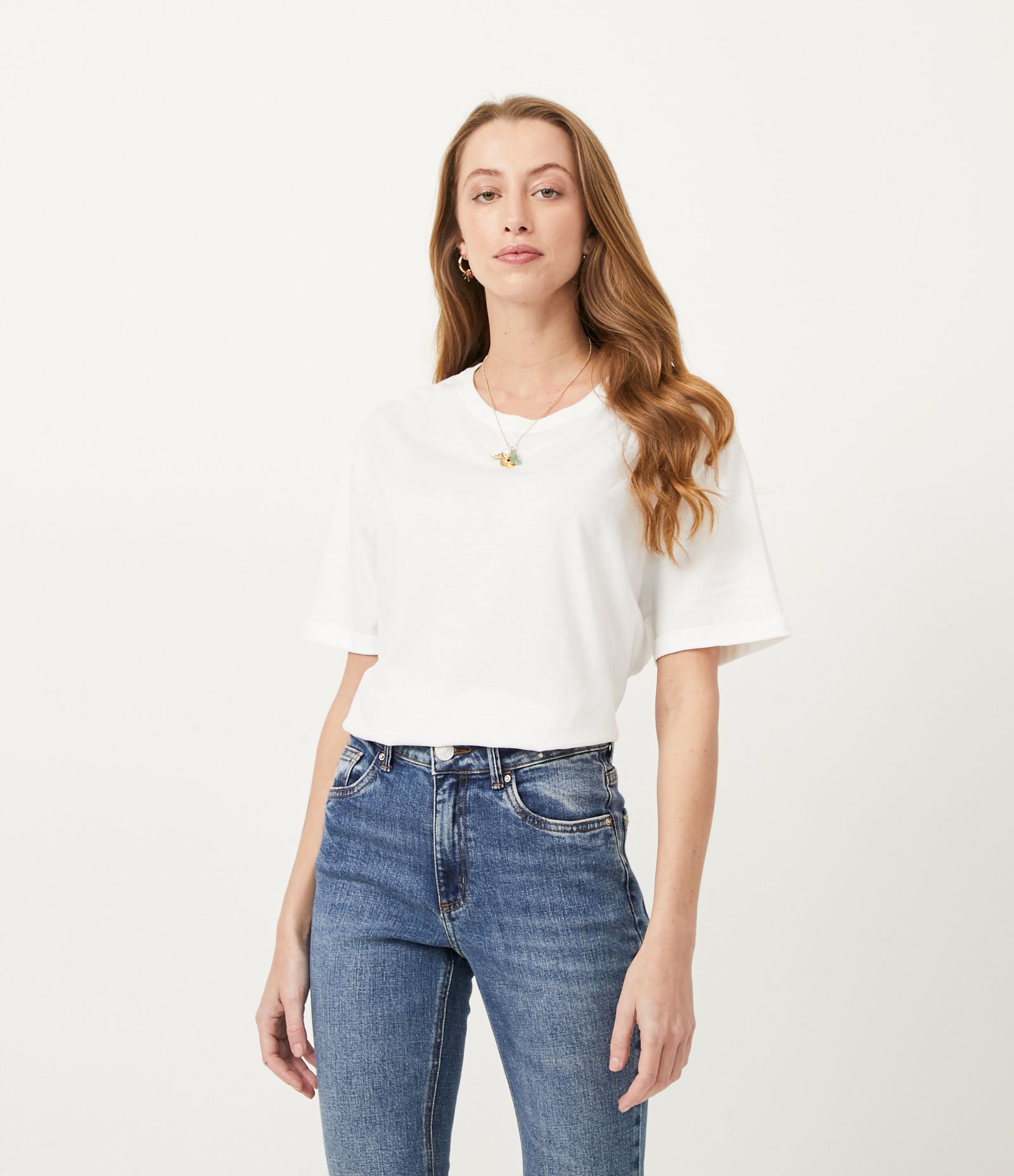 Blusa Básica em Algodão com Gola Redonda Branco 1