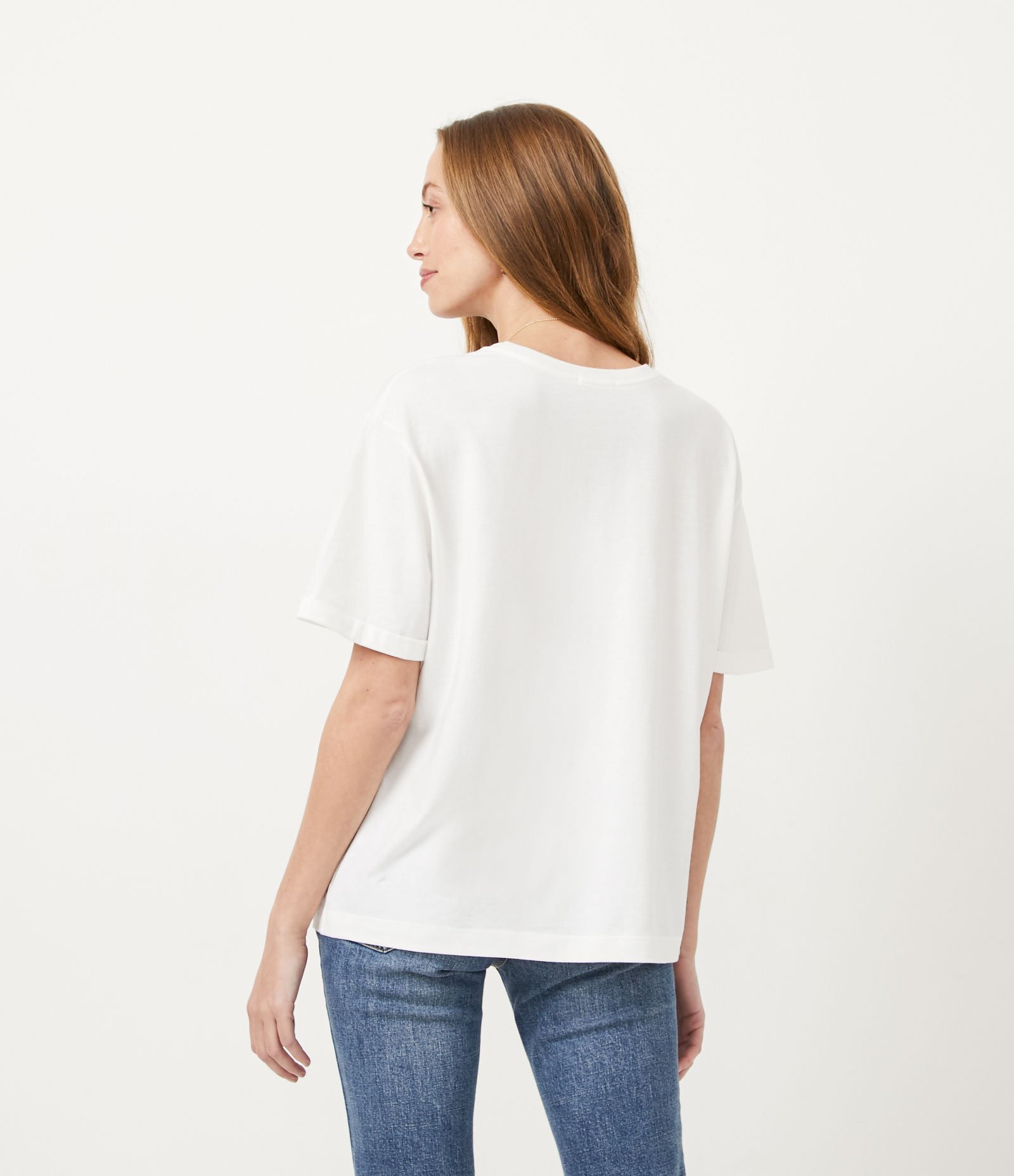 Blusa Básica em Algodão com Gola Redonda Branco 3