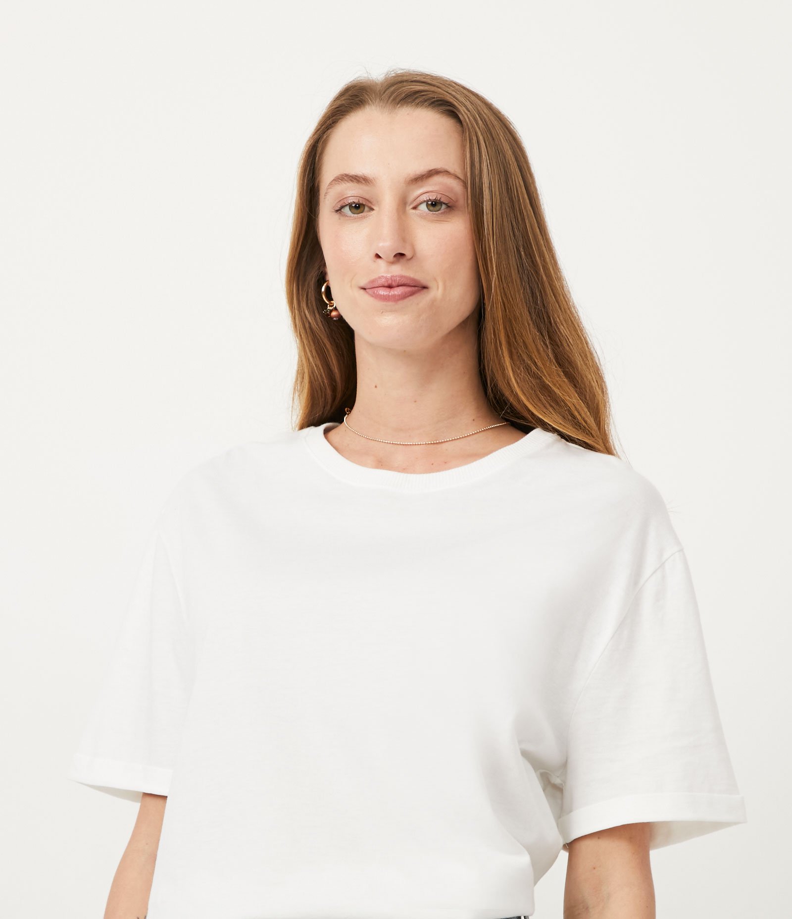 Blusa Básica em Algodão com Gola Redonda Branco 4